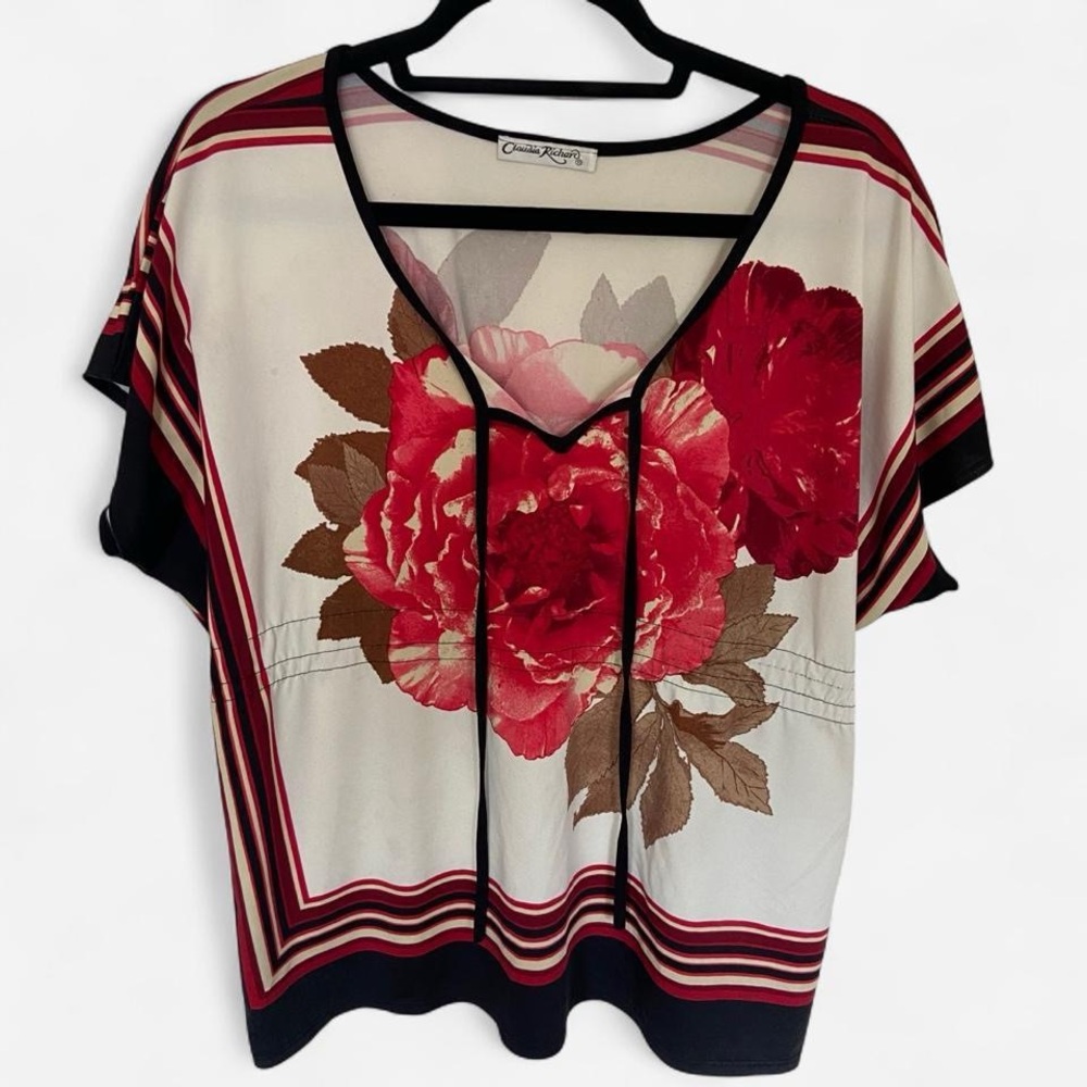 y2k relaxed cover up floral top
